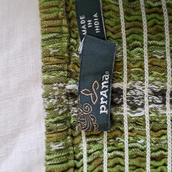 Prana Green Embroidered Tank Top | W's S | Ruffle Bottom, Cropped, Side Zip | - Picture 9 of 9